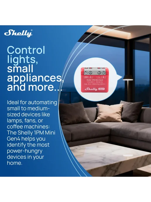 Shelly 1 Gen4 Zigbee Wi-Fi Smart Switch, 1 Pcs, 1 шт, фото 3