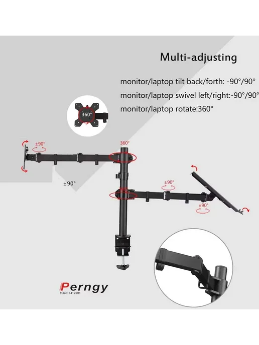 d-mount Подставка для ноутбука N20LP, регулируемая по высоте (400 мм, вариант, фото 6