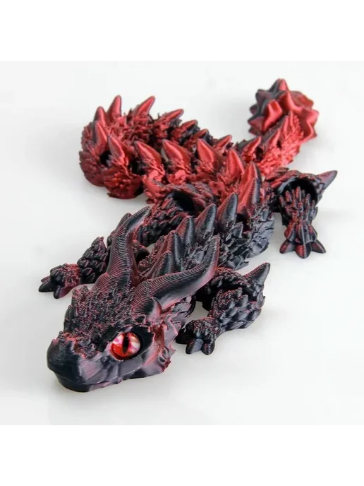 Нет бренда Дракон красный и черный, 3D модель, синий, фото 6