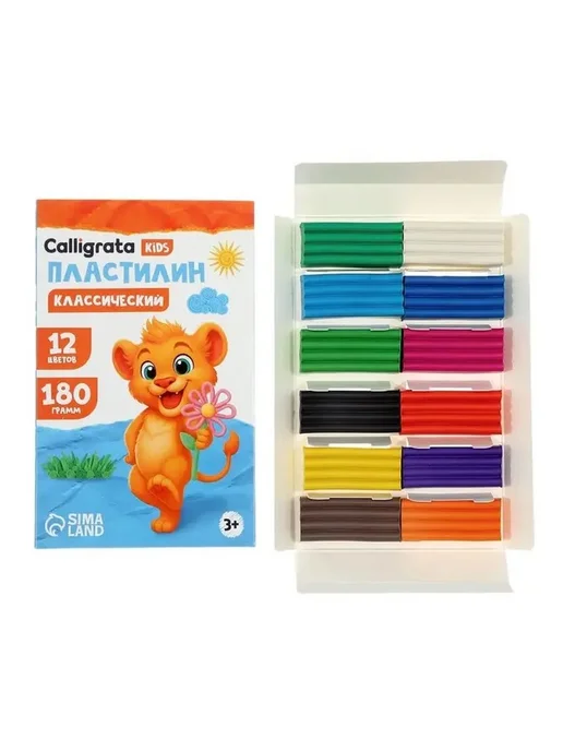 Классический пластилин для творчества, 12 цв, вариант, фото 5
