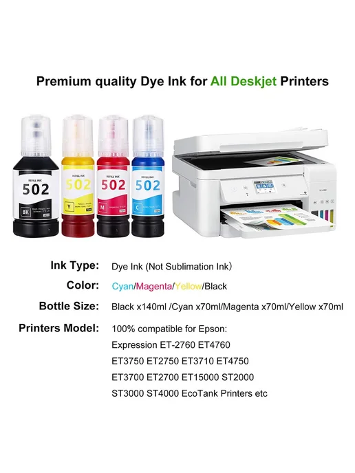 WINNERJET Чернила 502 Dye Refill ink Epson Black, черный, фото 7