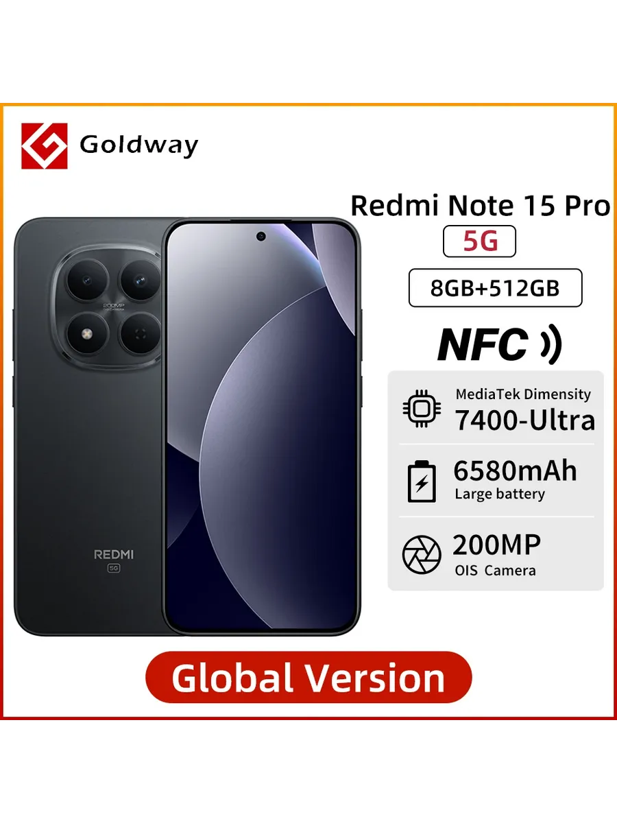 Смартфон Redmi Note 15 Pro 5G, 8 512ГБ, global Xiaomi 1343023660 купить за 24 764 ₽ в интернет‑магазине Wildberries