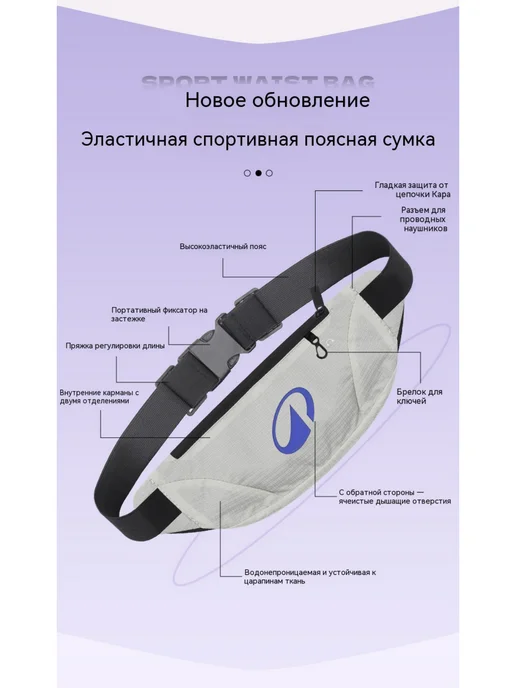 decathlon поясная сумка фитнес прочный водостойкий рипстоп Полиэстер, черный, фото 7