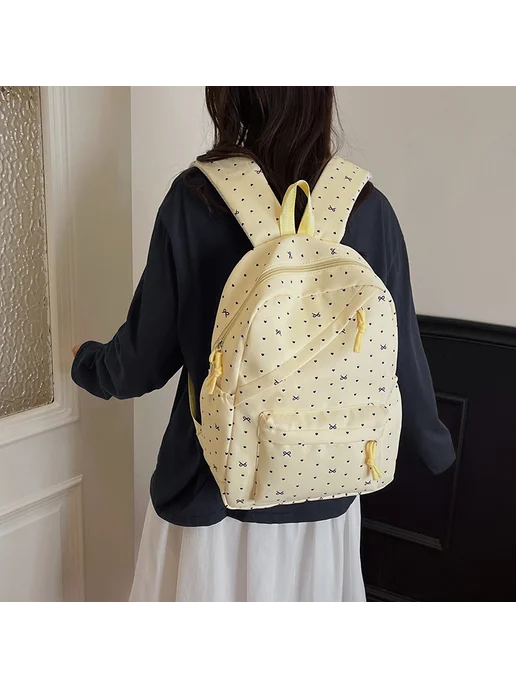 3шт рюкзак с бантом из нейлона и lunch box, пенал, для девоч, 3 шт, фото 2