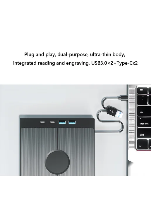 USB 3.0 внешний читатель для CD DVD с 2 портами USB Type-C, вариант, фото 5