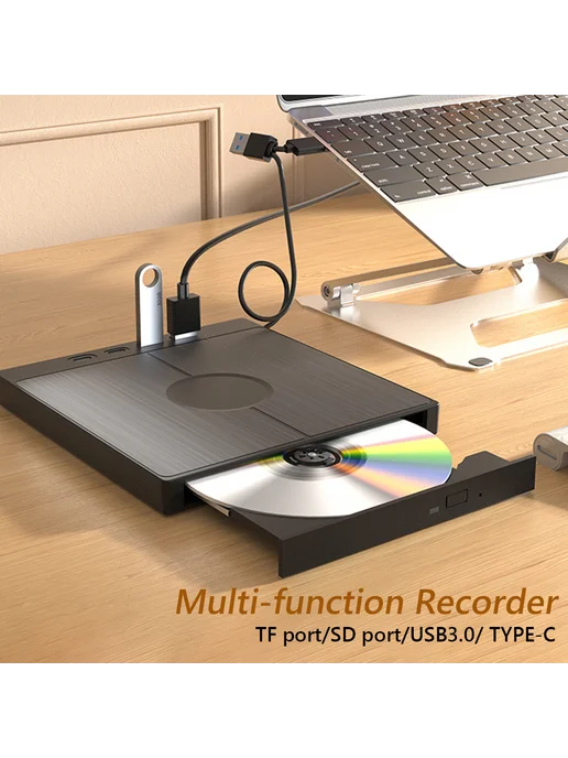 USB 3.0 внешний читатель для CD DVD с 2 портами USB Type-C, вариант, фото 6