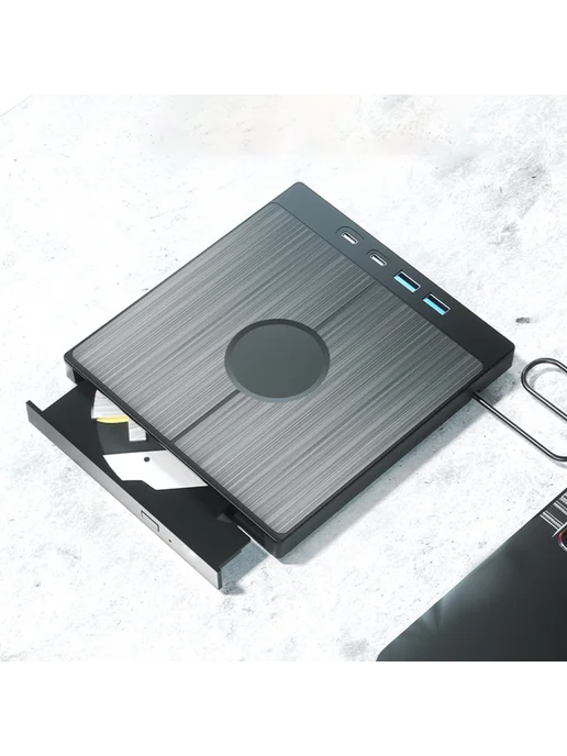 USB 3.0 внешний читатель для CD DVD с 2 портами USB Type-C, вариант, фото 8
