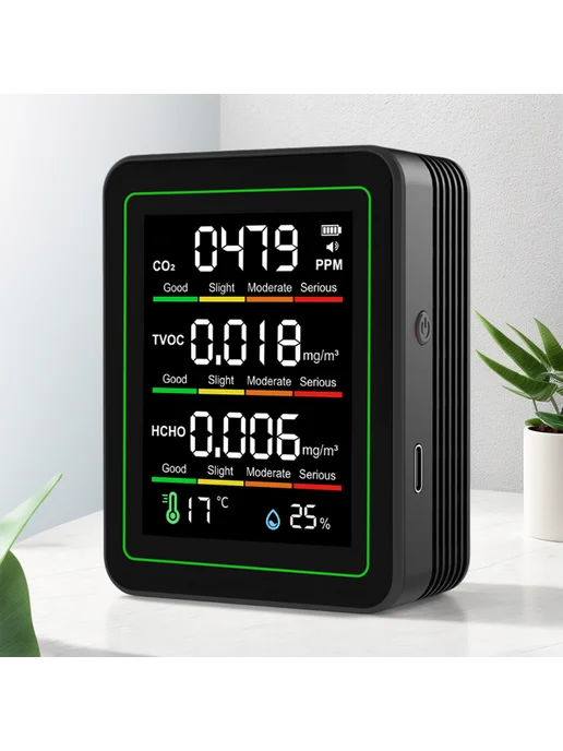 Многофункц. датчик AQ CO2 TVOC HCHO T&H для квартиры, вариант, фото 4
