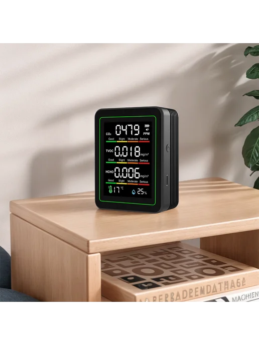 Многофункц. датчик AQ CO2 TVOC HCHO T&H для квартиры, вариант, фото 5