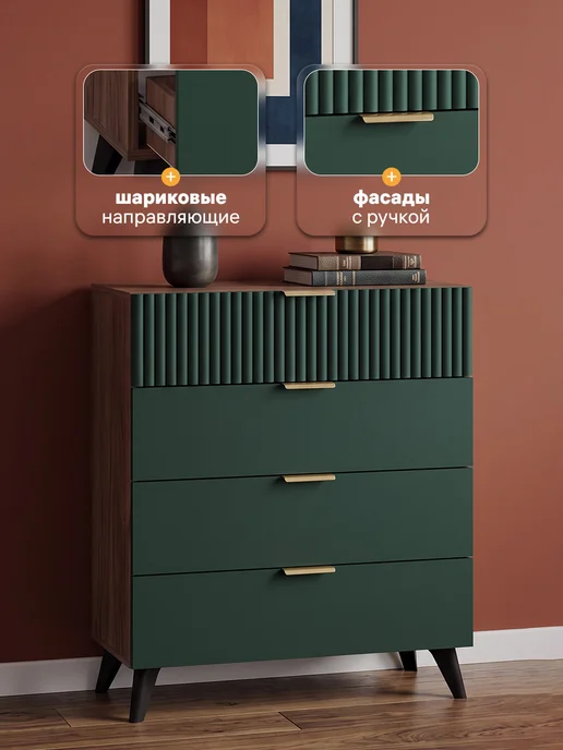 Стендмебель Комод Матео для вещей и одежды, зеленый, фото 3