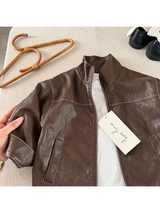 Нет бренда Детские кожаные кардиганы Tommy Hilfiger, коричневый, фото 4