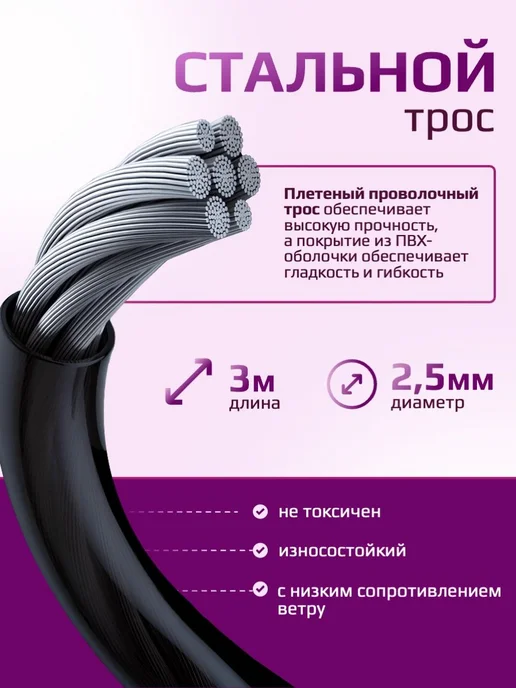 Скакалка скоростная AnGoal скакалка для фитнеса, гимнастики, фиолетовый, фото 5