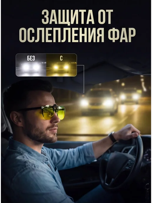 Fedrov Солнцезащитная накладка на очки Антифары, желтый, фото 3