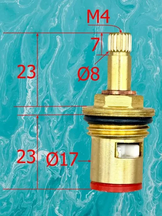 Кран-букса для смесителя 20 шлицов винт М4 1 2 полуоборотн, вариант, фото 3
