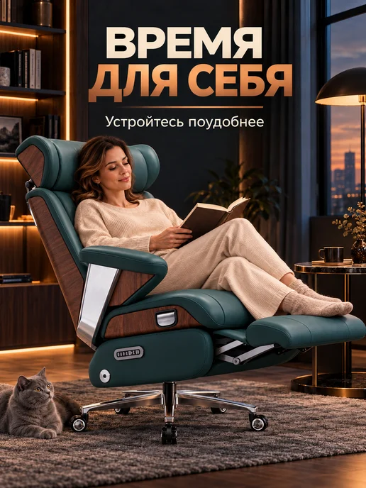 KUGOO Кресло руководителя с функцией массажа, зеленый, фото 6