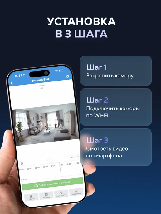 ivideon Комплект видеонаблюдения Wi-Fi на 4 камеры Star, белый, фото 8
