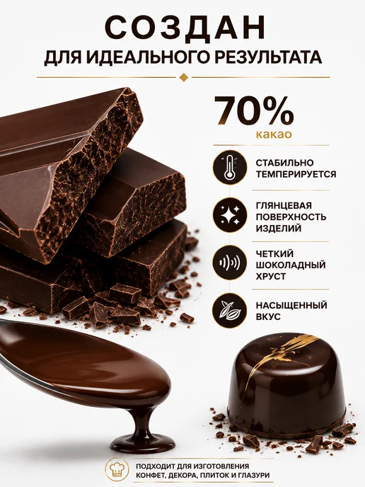 Шоколад "Горький" 90% 1 кг, 1 кг, фото 4