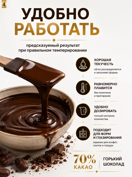 Шоколад "Горький" 90% 1 кг, 1 кг, фото 6