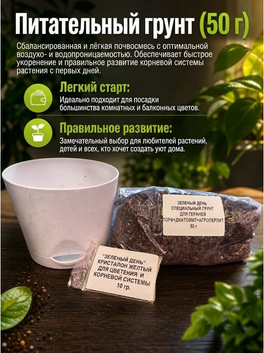 Готовый набор для выращивания цветов, вариант, фото 3